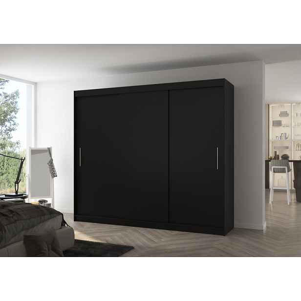 Velká šatní skříň 250 cm GADRIS - černá