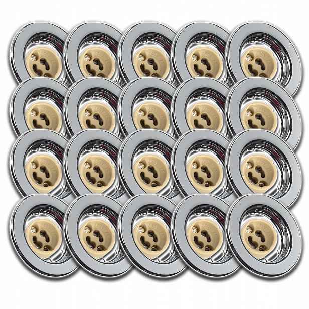 20x Stropní Svítidlo Očko Halogen S Žárovkou 1,5W Neutrální Hotový Set