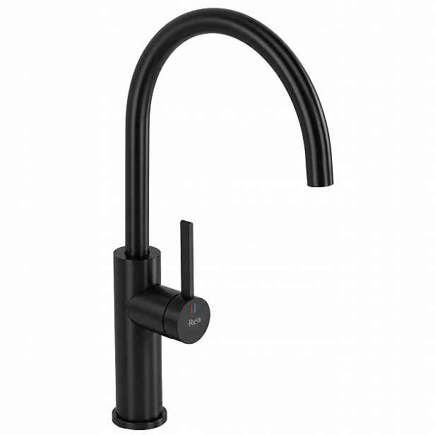 Kuchyňská Baterie Černá Rea Rivo Stojící Vysoký Otočný Vývod 36,5 cm