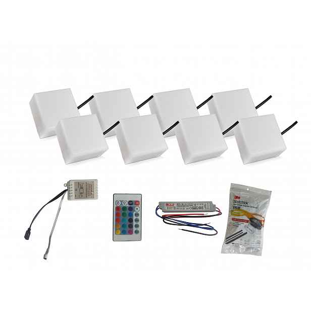 8 x Led svítící dlažební kostka 10X10 Holland Rgb