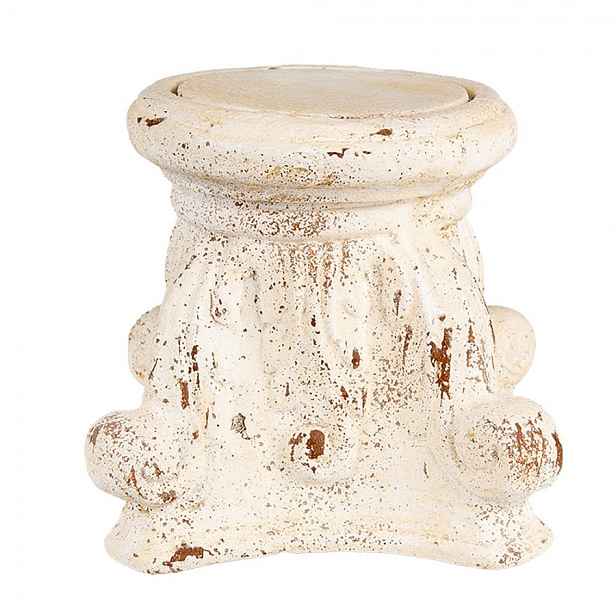 Béžový antik dekorační stolek pod květiny Baroque - 22*22*21 cm Clayre & Eef