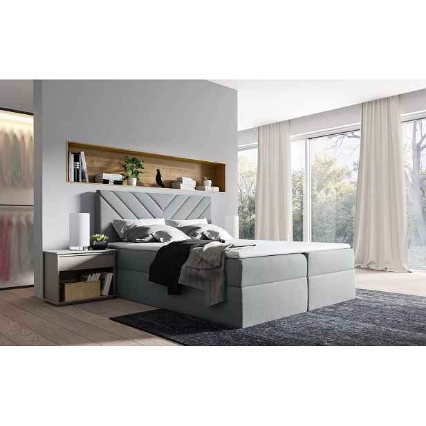 Kontinentální postel IVANA 6 - 160x220, šedá + topper ZDARMA