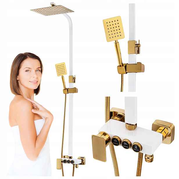 Sprchový Set Na Omítku Bianca 1160 Wg Bílý/zlatý