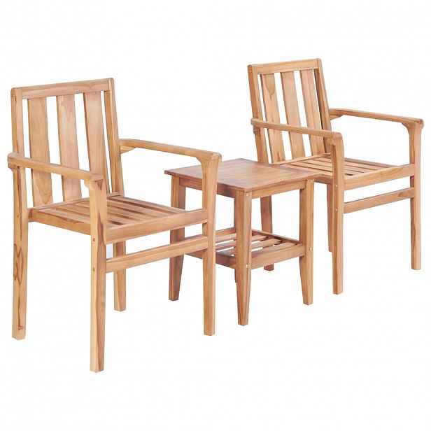 vidaXL 3dílný bistro set masivní teak