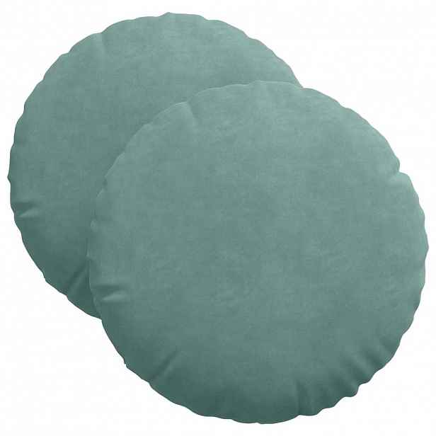 vidaXL Polštáře na sedadla 2 pcs Mořská zelená Ø 40 x 13 cm samet