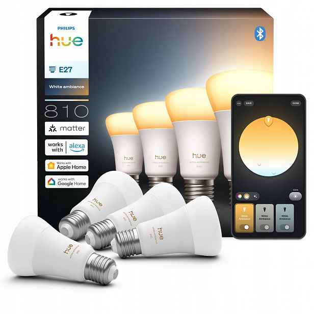 4x Led žárovka E27 6W 810lm Smart Inteligentní bílá Ambiance Philips Hue