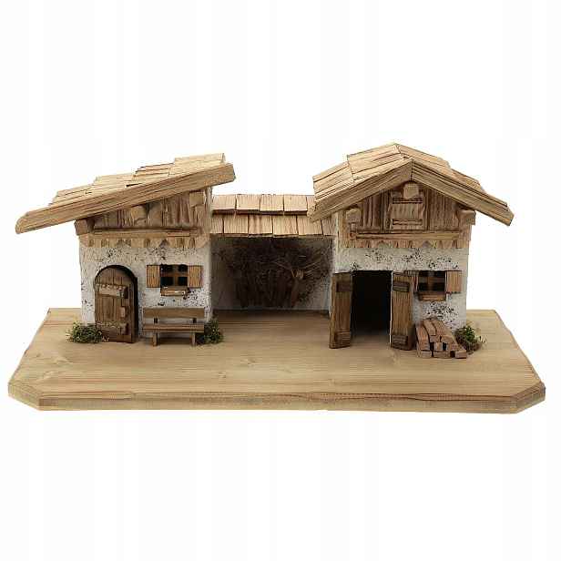 Vánoční Betlém Stajenka Dekorace 58x29x25 CM Pro Postavy 8-10 CM