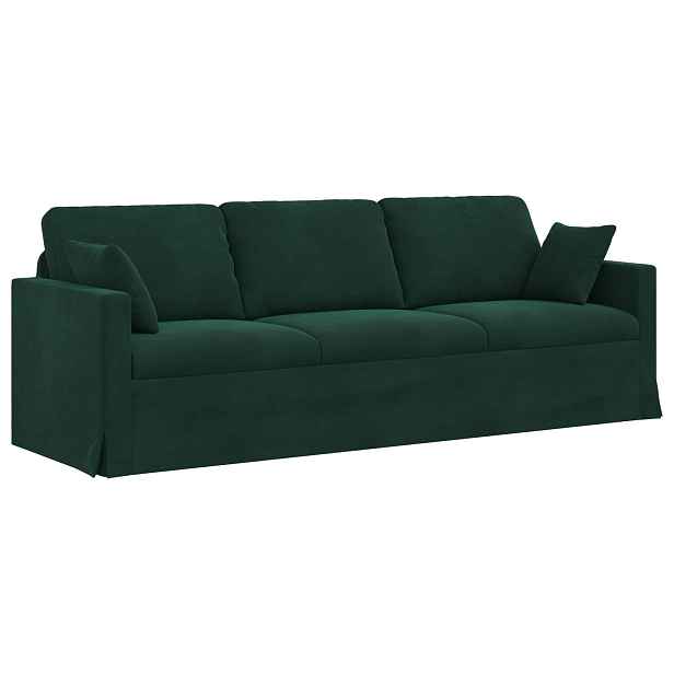 vidaXL Pohovka Tmavě zelená 228 x 78 x 80 cm samet