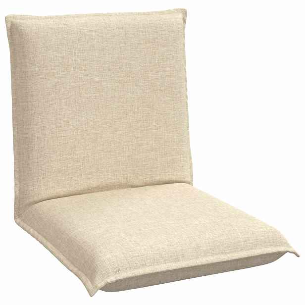 vidaXL Nastavitelná podlahová židle Krémová Textil