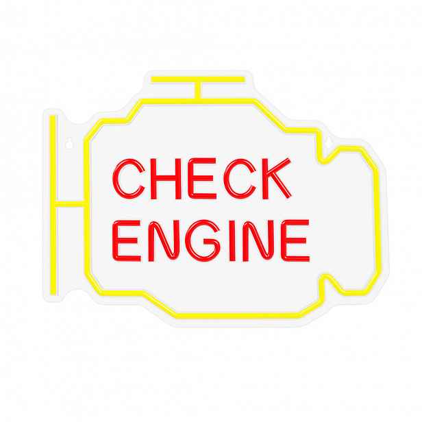 Neon Plexi Led Check Engine Žluto Červená Kvalita