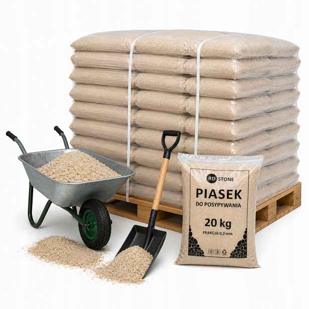 Písek na posypání 50 pytlů x 20 kg parkovacích cest náměstí Zima 1000 kg