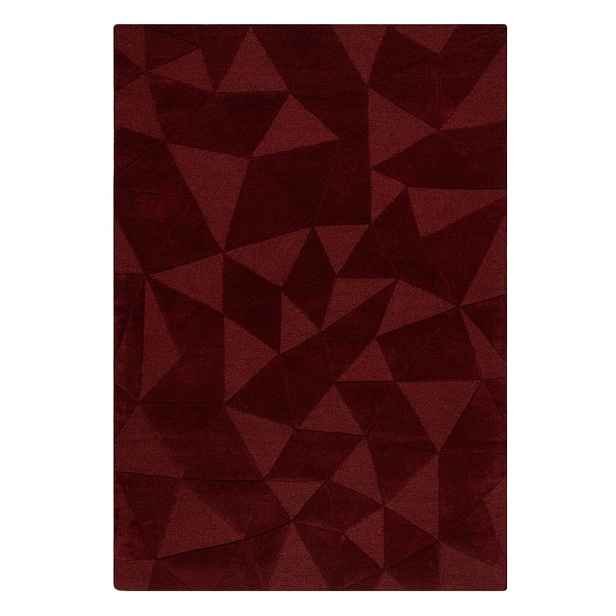 Vínový ručně tkaný vlněný koberec 200x290 cm Shard Red – Flair Rugs