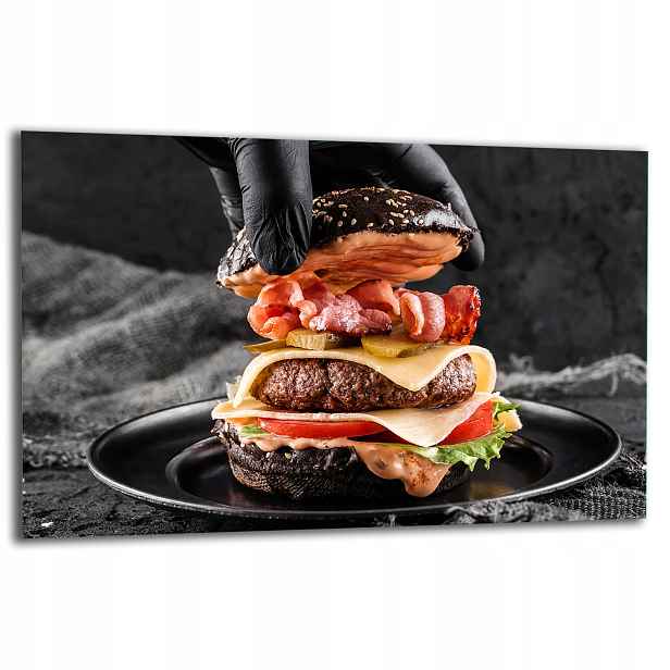 7v1 Skleněná Ochranná Deska Na Sporák 80x52 Hamburger