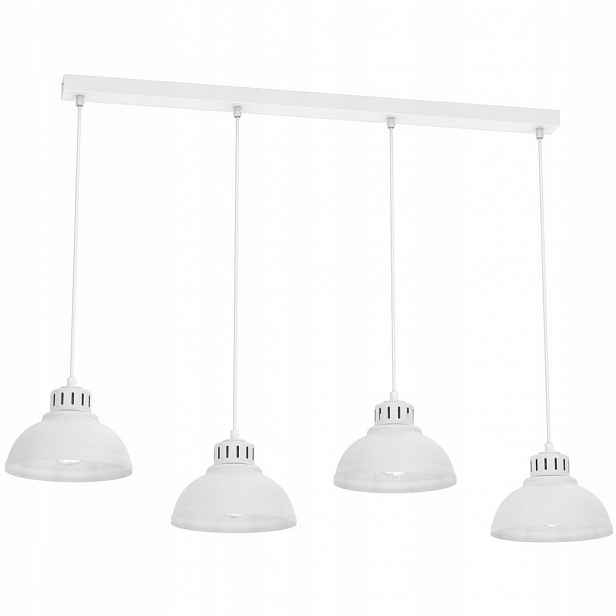 Bílá čtyřbodová závěsná lampa na liště Sven 9099 Luminex