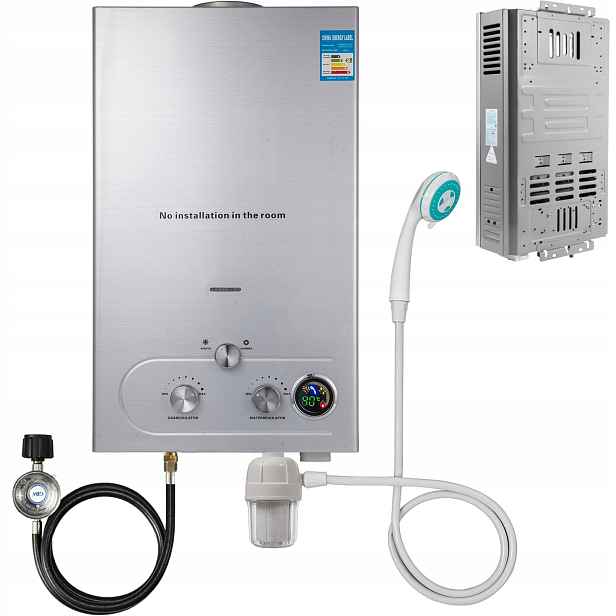 Průtokový plynový ohřívač vody Lpg 12 kW 6 l/min