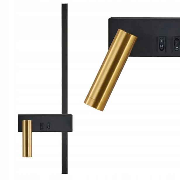 Černá Nástěnná Lampa Do Chodby, Elegantní, Moderní, Zlatá, Industriální, Levá