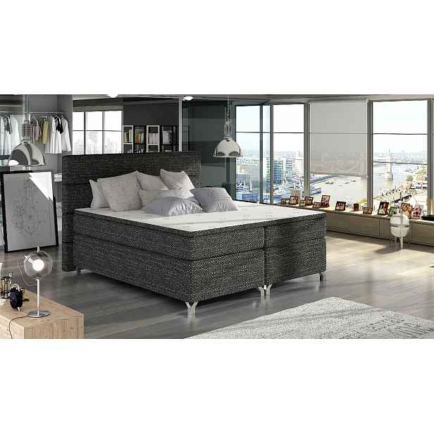 Boxspring Amadeo Rozměr: 160 x 200 cm, látka: Berlin 02, Varianta: S LED osvětlení