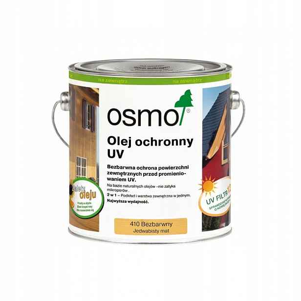 Osmo ochranný olej na dřevo Uv 410 pro venkovní i vnitřní použití, bezbarvý, 2,5 l