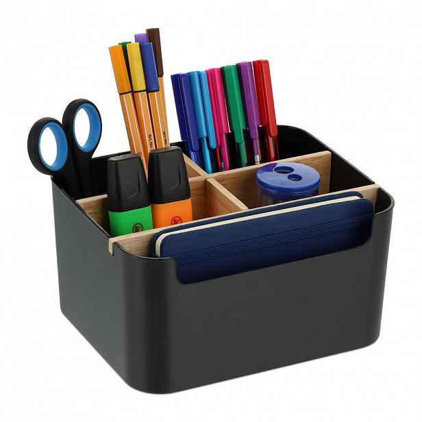 Relaxdays ORGANIZÉR Černý 5 přihrádek ABS plast