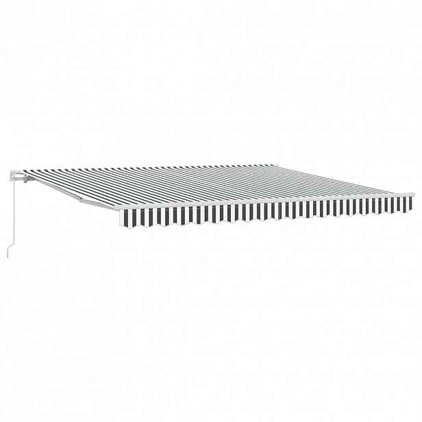 vidaXL Ručně zatahovací markýza antracitová a bílá 400 x 300 cm