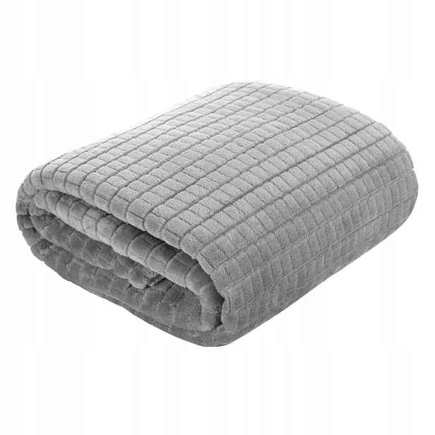 Deka přehoz na postel pléd CINDY2 šedá 200x220 vzor kostka teplá měkká