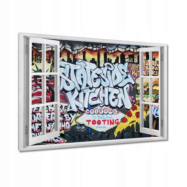 Obrazy 120x80 Grafiti Usa Hamburger
