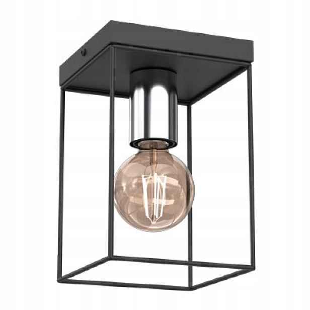Stropní svítidlo moderní obdélníková 22 cm černá chromovaná Luminex