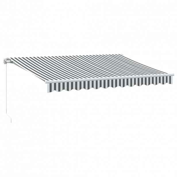 vidaXL Ručně zatahovací markýza antracitová a bílá 350 x 250 cm