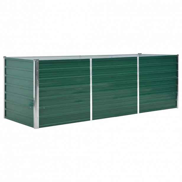 vidaXL Vyvýšený záhon pozinkovaný ocel 240 x 80 x 77 cm zelený