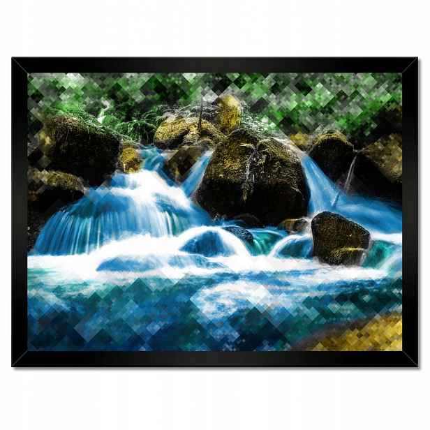 Plakáty v rámu 40x30 Grafika Horský vodopád
