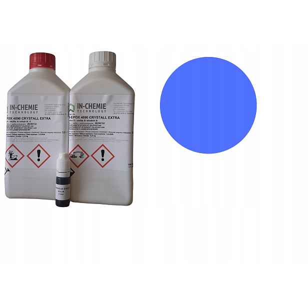 Sada Epoxidová pryskyřice Crystall 1 kg barvivo pro pryskyřici modrá 10 ml