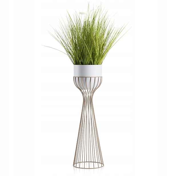Stojan Na Květiny rostliny s bílým krytem držák na květináč kovový 68 cm taupe