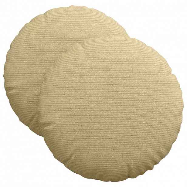 vidaXL Polštáře na sedadla 2 ks Žebrovaná látka Šedozelená Ø 40 cm