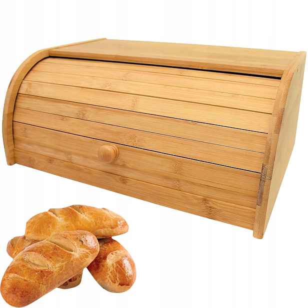 Chlebník Velký Bambusový zásobník na chléb s víkem 40x27x17,5 cm Přírodní