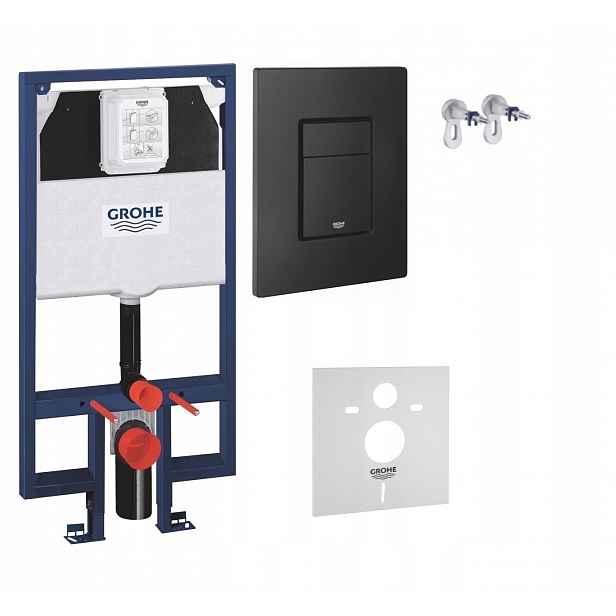 Kompletní podomítkový Wc set 5v1 – rám Grohe Slim tlačítko černá matná