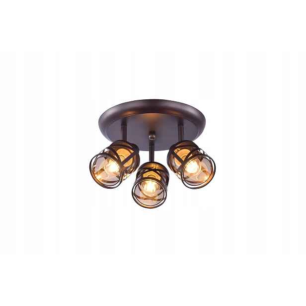 Stropní reflektor Rabalux Oberon 3xE14 40W hnědý/jantarový IP20
