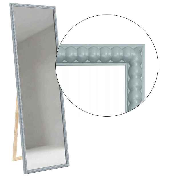 Zrcadlo stojící v rámu Přírodní Bubbleové dřevo 161x41 165x45 modré