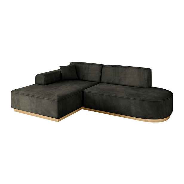 ALTDECOR ROHOVÁ SEDAČKA s otomanem, levá IREA-L1-v2 232x165x80 Černá Velur