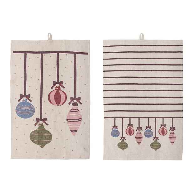 Bavlněné utěrky v sadě 2 ks s vánočním motivem 71x45 cm Ornamentia – Bloomingville