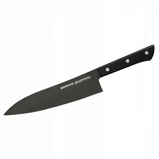 Nůž Santoku Grand Samura Shadow 19,7 cm Ocel Aus 8 Dřevěná Rukojeť