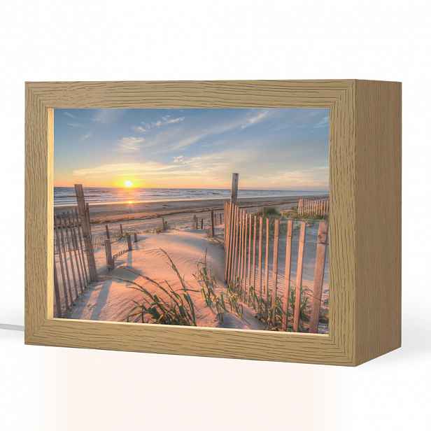 OnlyWow STOLNÍ LAMPA Pláž - Moře - Duna - Západ slunce - Krajina 20x15 cm