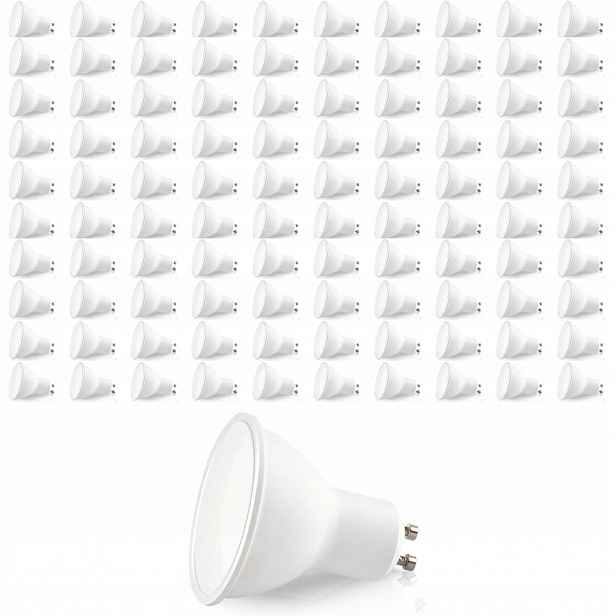 Set 100 Kusů Led žárovka GU10 5W Neutrální barva Bílá Led světelný systém