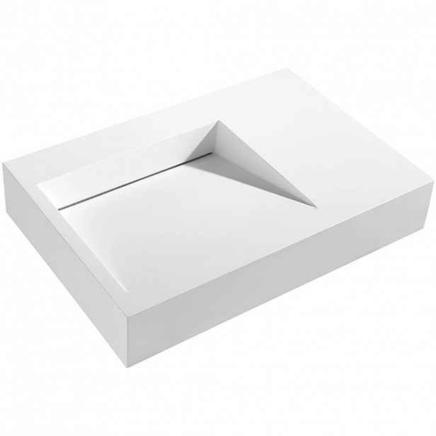 Umyvadlo z litého mramoru Tokio - nástěnné - bílá matná - 73,5x49,7 cm