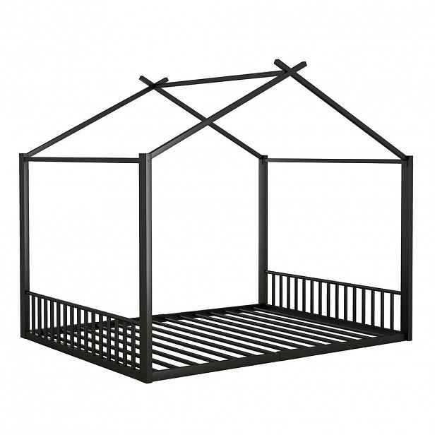 Urban Meuble DĚTSKÁ POSTEL kovová 140x200, dětská postel černá