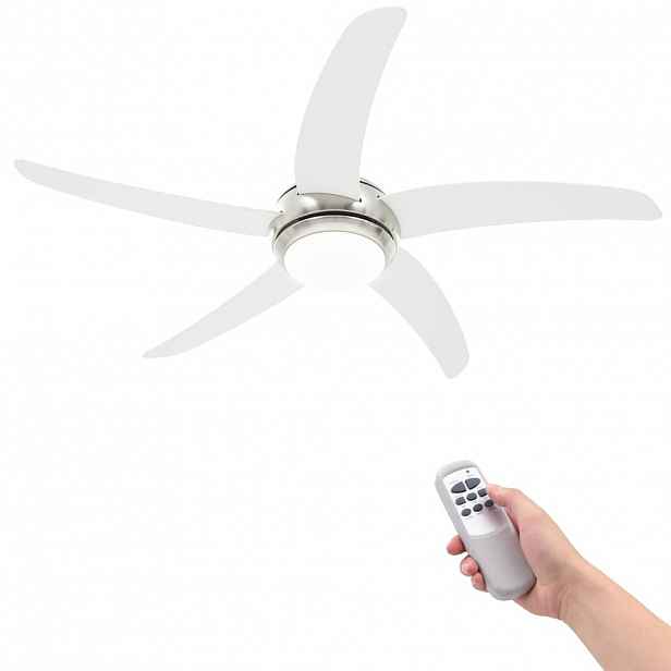 vidaXL Ozdobný stropní ventilátor se světlem 128 cm bílý
