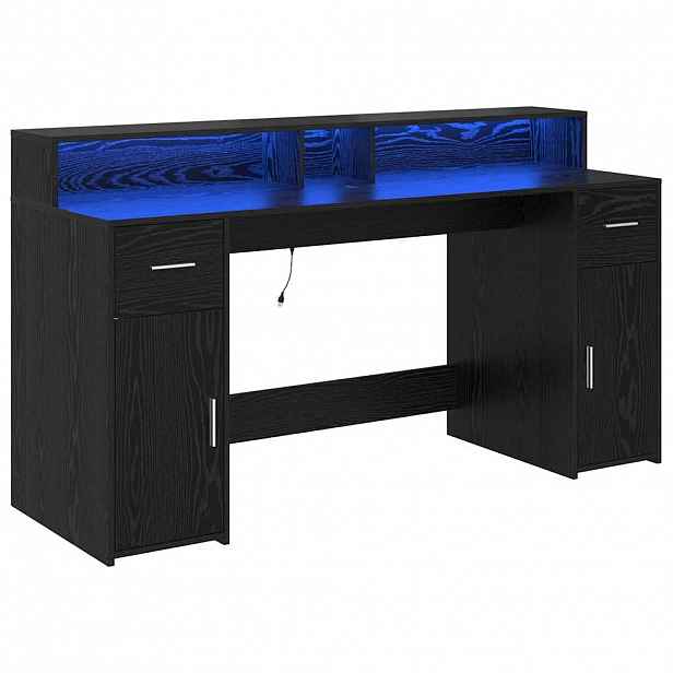 vidaXL Stůl se zásuvkou Černý dub 160 x 55 x 91 cm Kompozitní dřevo