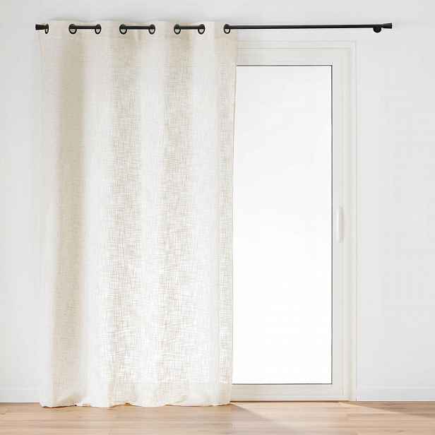 Závěs Na Průchodkách S Lněným Efektem 140 x 260 CM Béžová Elegantní