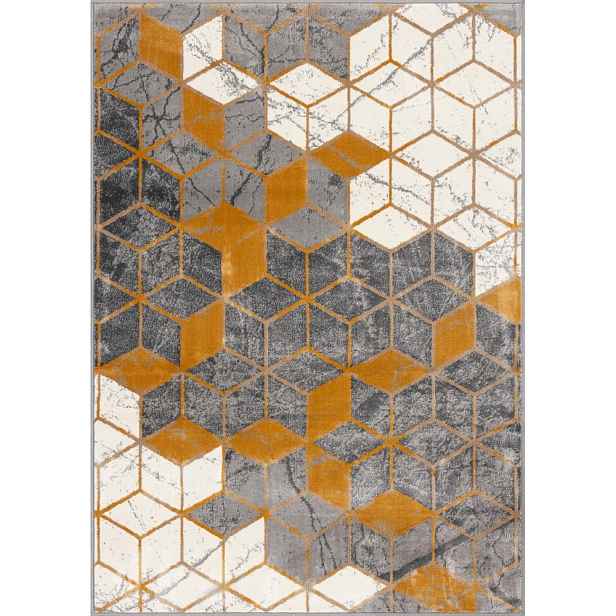Koberec v okrově žluté a šedé barvě 160x230 cm Soft – FD