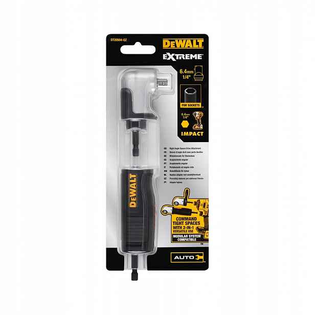 Úhlová hlava 90° 2v1 pro nástavce DeWALT DT20504 1/4''
