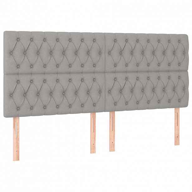 vidaXL Čelo postele světle šedé 180x7x118/128 cm látkové